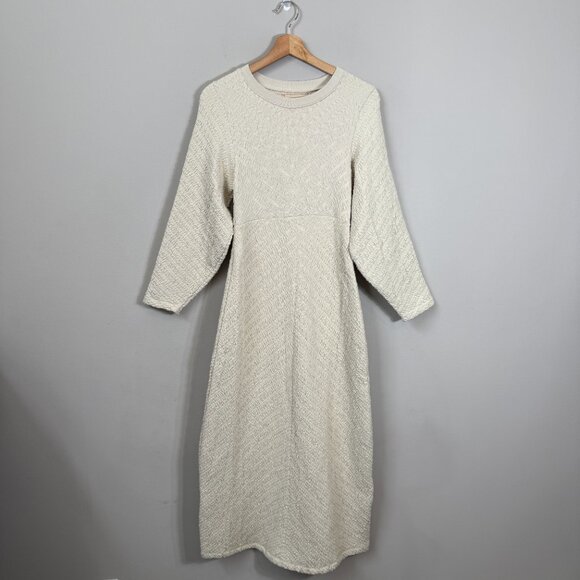 Free People Gabby Seamless Midi Dress Women's M/L Ivory Wet Plaster Textured NWT - Picture 4 of 16